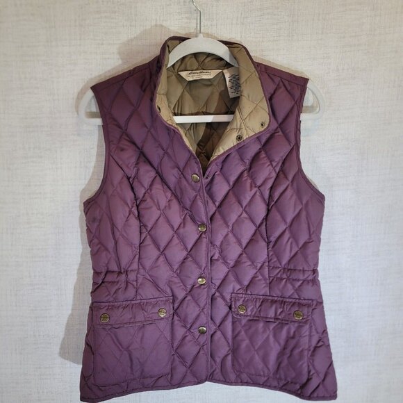 Eddie Bauer Jackets & Blazers - Eddie Bauer Goose Down Vest Womens Medium Purple Puffer Full Zip Quilted Pockets